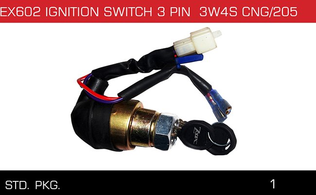 EX602 IGNITION SWITCH 3PIN 3W4S CNG 205